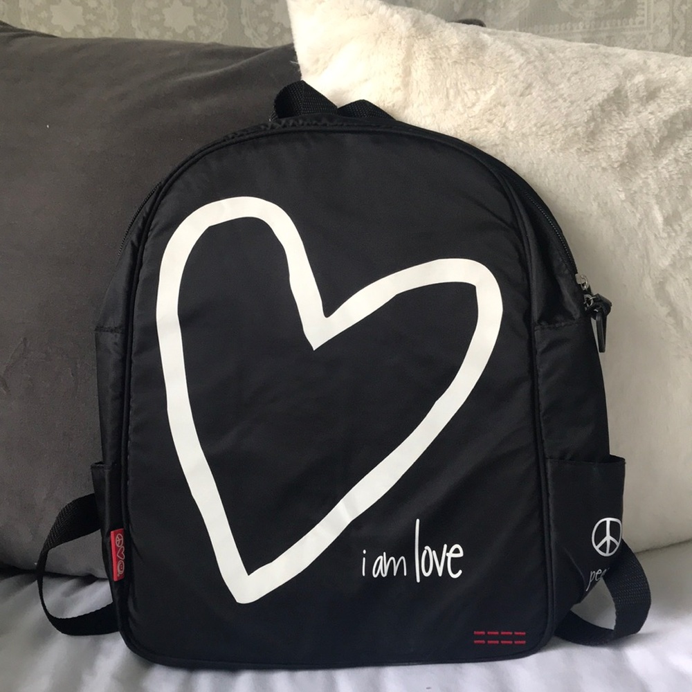 peace love world “i am love” bookbag